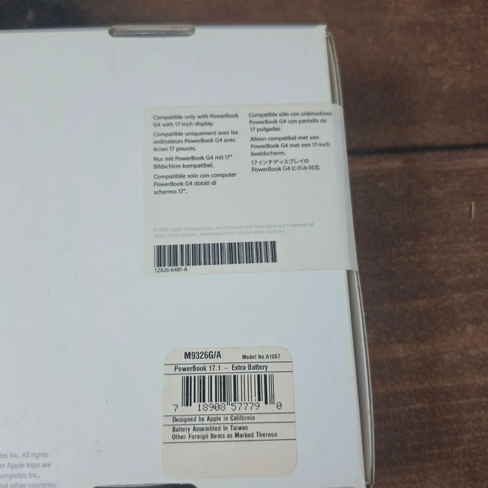 NEW Apple PowerBook G4 Battery 17-inch M9326G/A A1057 Silver Rechargeable Li-Ion